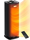 Dreo Space Heaters for Indoor Use, Quiet&Fast Portable Heater with Tip-Over and Overheat Protection, Remote, Oscillating,12H Timer, LED Display with Touch Control, Electric Heater for Office Use