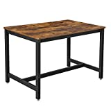 VASAGLE 47 Inches Dining Room Table for 4, Industrial Style with Heavy Duty Metal Frame, 47.2 x 29.5 x 29.5 Inches, Rustic Brown